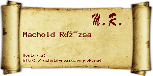 Machold Rózsa névjegykártya