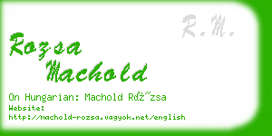 rozsa machold business card